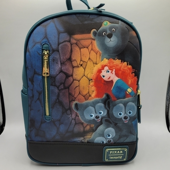 Loungefly Brave Merida & DunBroch Bears Hiding Disney Pixar Backpack - Picture 8 of 8